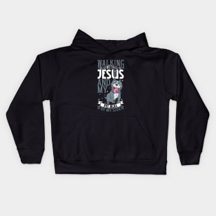 Jesus and dog - Pit Bull Kids Hoodie